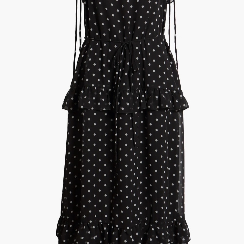 Julia Jordan Black and White Polka Dot Midi Dress